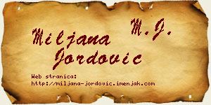 Miljana Jordović vizit kartica